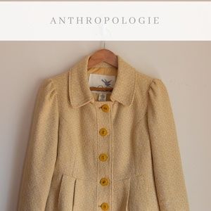 TABITHA ANTHROPOLOGIE Yellow Peplum Jacket